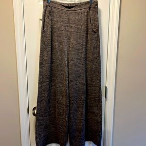 Gray and Black Cropped Wide Leg Pants